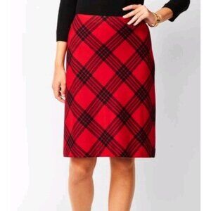 Talbots Twill A-Line Skirt Country Plaid women 10% wool size 6P Preppy Old Money